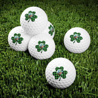 St. Patrick's Day Golf Balls, Irish Golf Gift, Custom Photo Golf Balls, Shamrock Gift for Husband, Gift for Dad, Men's Golf Gift, Clovers