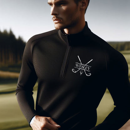 Personalized Lightweight Golf Sweatshirt, Quarter Zip Pullover Sweater, Custom Golf Gift, Gift for Golfer, Gift for Husband, Boyfriend Gift