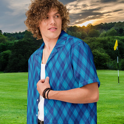 Men's Argyle Golf Shirt, Men's Golfing Button Up, Golf T-shirt, Men's Golf Gifts, Golf Gift for Men, Perfect Gift for Dad, Gift for Husband