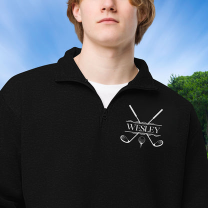 Personalized Fleece Golf Quarter-Zip, Quarter Zip Pullover Sweater, Custom Golf Gift, Gift for Husband, Gift for Golfer, Golf Gift for Men