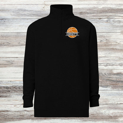 Personalized Fleece Basketball Quarter-Zip, Pullover Sweater, Custom Basketball Gift, Basketball Team Basketball Coach Gift, Gift for Dad