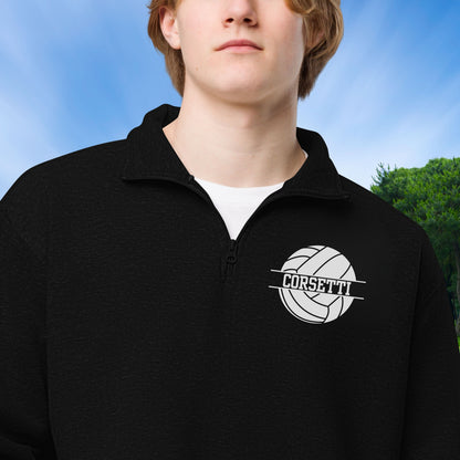 Personalized Fleece Volleyball Quarter-Zip, Pullover Sweater, Custom Volleyball Gift, Volleyball Team Volleyball Coach Gift, Gift for Dad