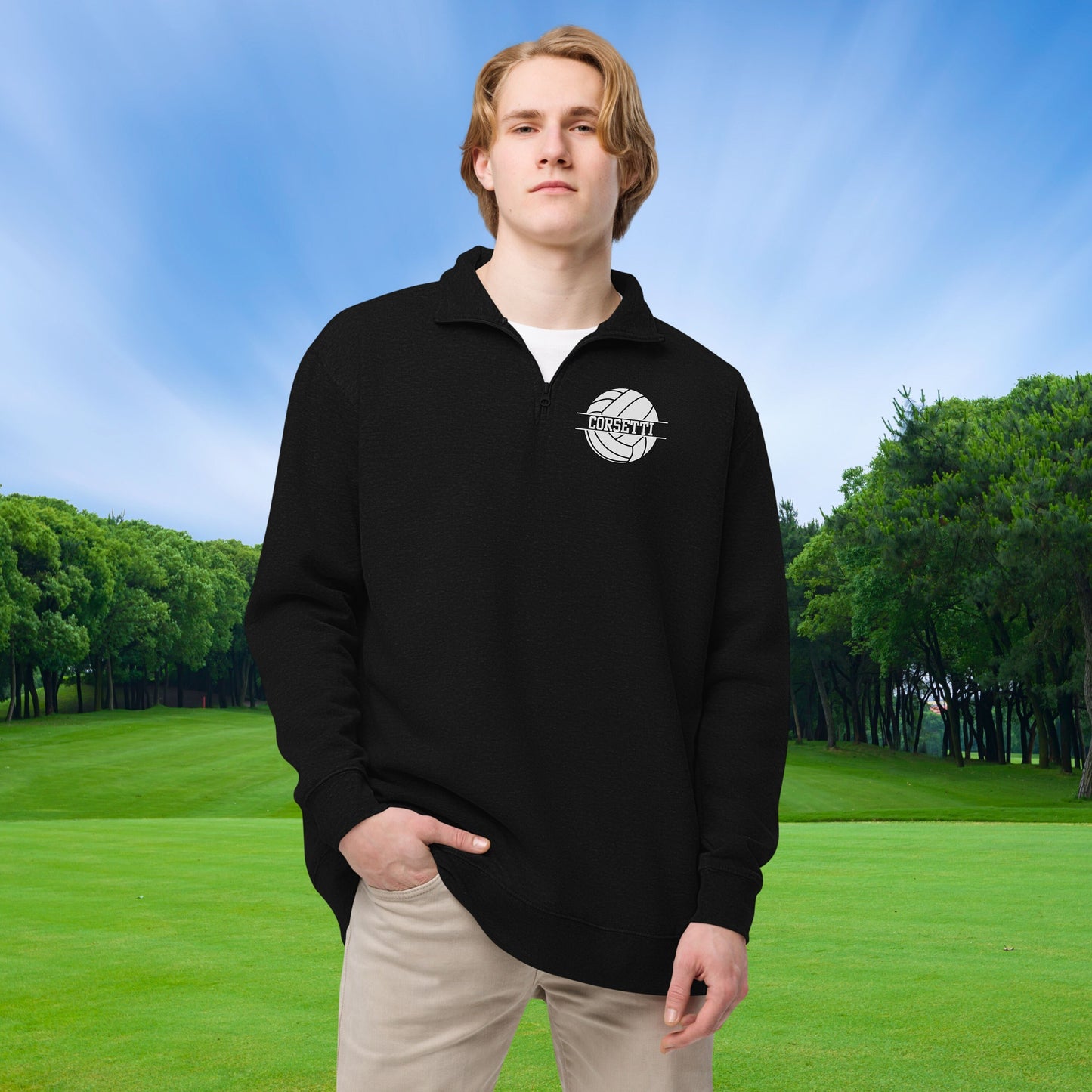 Personalized Fleece Volleyball Quarter-Zip, Pullover Sweater, Custom Volleyball Gift, Volleyball Team Volleyball Coach Gift, Gift for Dad