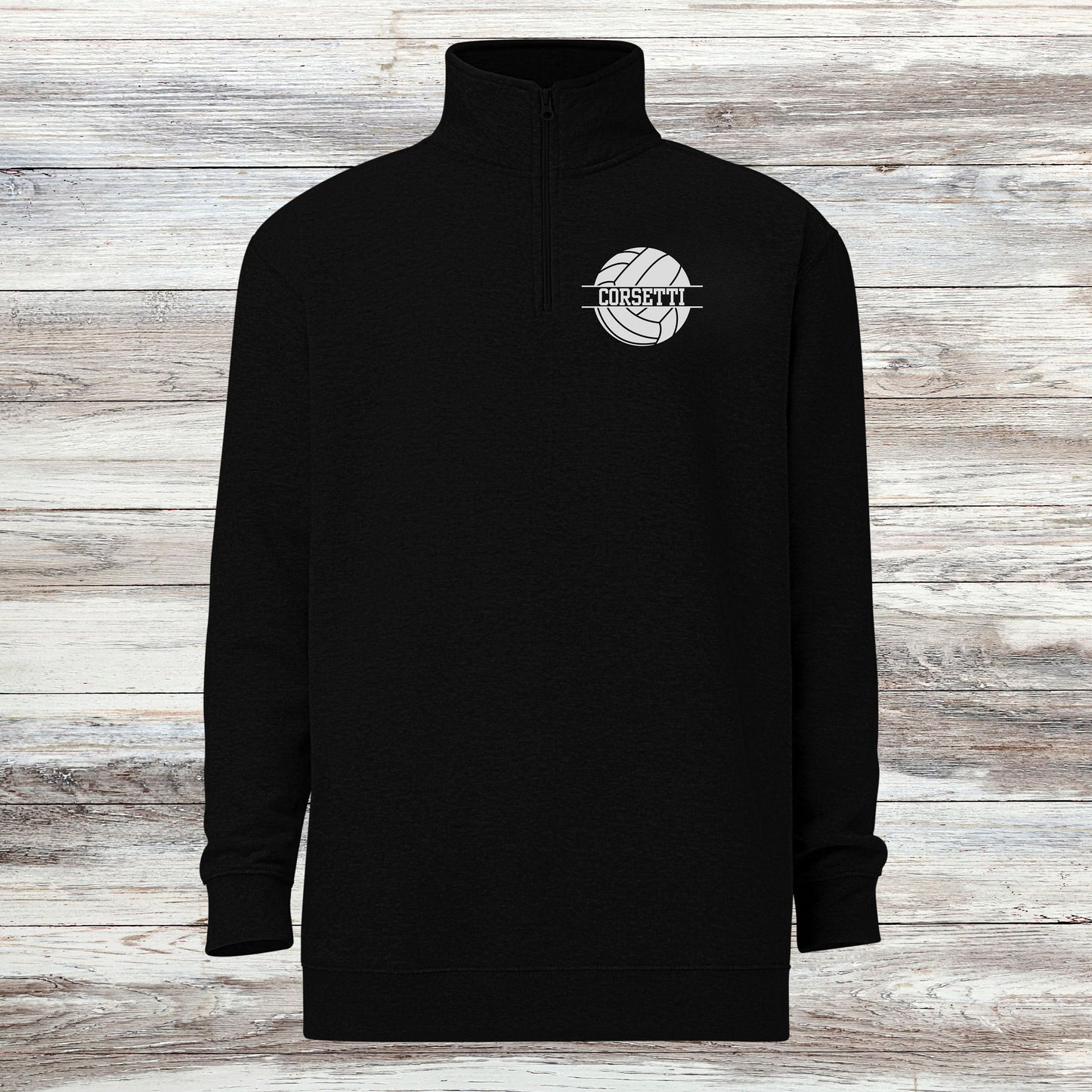 Personalized Fleece Volleyball Quarter-Zip, Pullover Sweater, Custom Volleyball Gift, Volleyball Team Volleyball Coach Gift, Gift for Dad