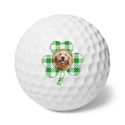 St. Patrick's Day Golf Balls, Irish Golf Gift, Custom Photo Golf Balls, Shamrock Gift for Husband, Gift for Dad, Golf Gift for Men, Clover