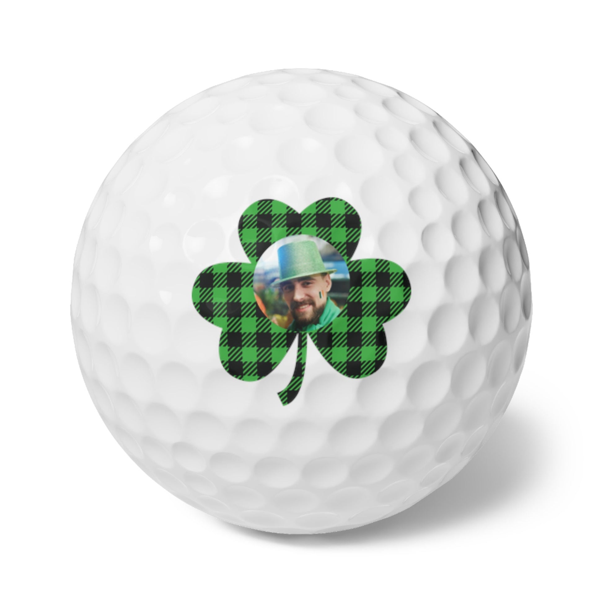 St. Patrick's Day Golf Balls, Irish Golf Gift, Custom Photo Golf Balls, Shamrock Gift for Husband, Gift for Dad, Men's Golf Gift, Clovers