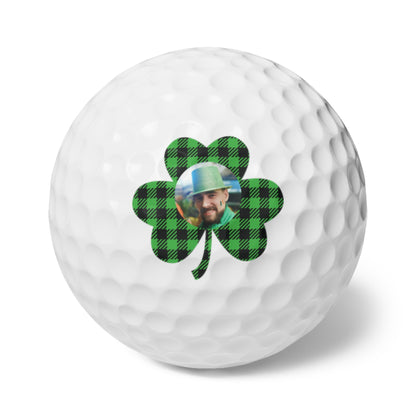 St. Patrick's Day Golf Balls, Irish Golf Gift, Custom Photo Golf Balls, Shamrock Gift for Husband, Gift for Dad, Men's Golf Gift, Clovers