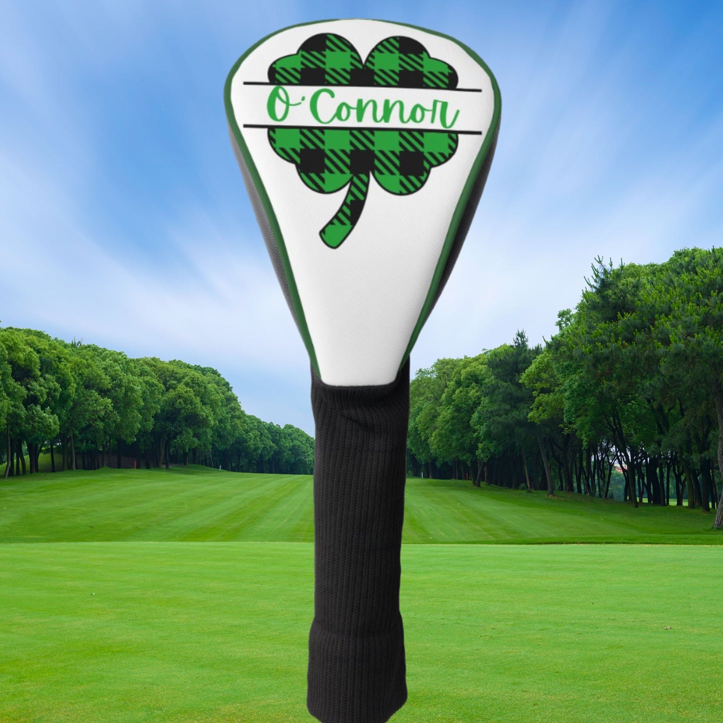 St. Patrick's Day Golf Club Cover, Personalized Driver Cover, Custom Golf Head Cover, Gift for Dad, Irish Club Cover, Clover Head Cover