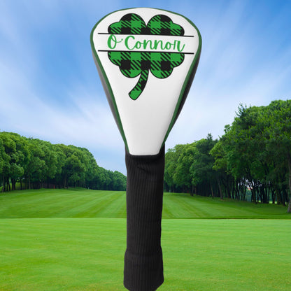St. Patrick's Day Golf Club Cover, Personalized Driver Cover, Custom Golf Head Cover, Gift for Dad, Irish Club Cover, Clover Head Cover