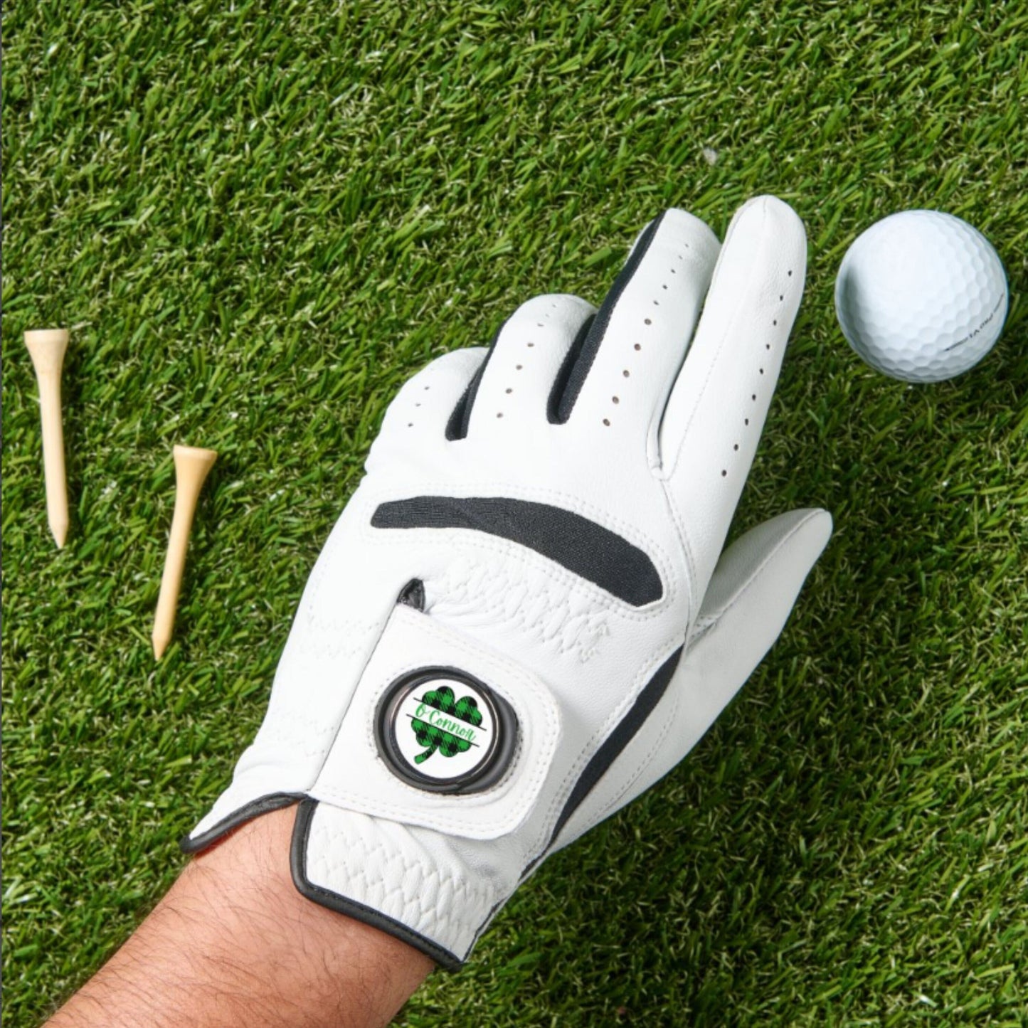 St Patrick's Day Golf Glove with Custom Ball Marker, Personalized Golf Gift, Men's Golf Gift, Gift for Golfer, Gift for Husband, Father, Dad