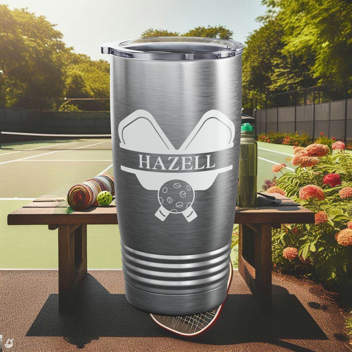 Custom Pickleball Tumbler, Personalized Ringneck Tumbler, Pickleball Gift, Water Bottle, Gift for Pickleball Player, Monogram 20oz Canteen