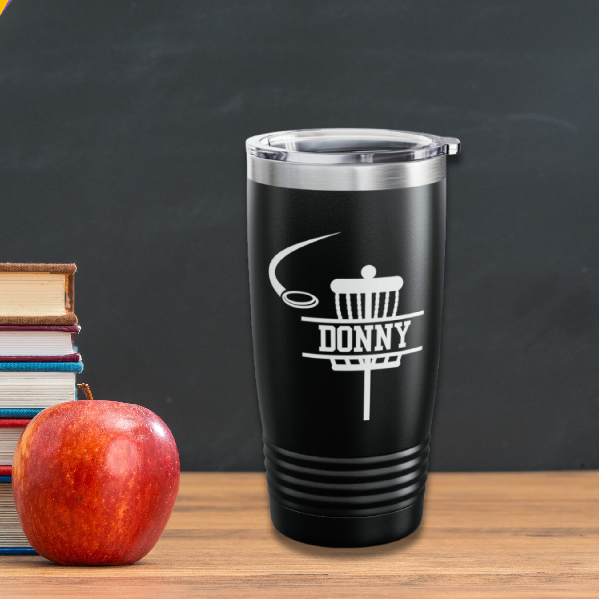 Custom Disc Golf Tumbler, Personalized Ringneck Tumbler, Disc Golf Gift, Disc Golf Water Bottle, Monogram 20oz Canteen, Disc Golfer Gift