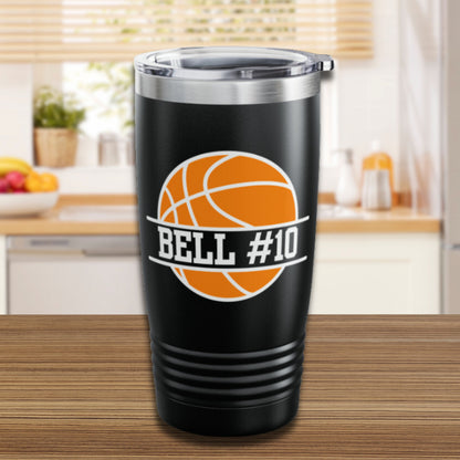 Custom Basketball Tumbler, Personalized Ringneck Tumbler, Basketball Gift, Water Bottle, Gift for Basketball Player, Basketball Coach Gift