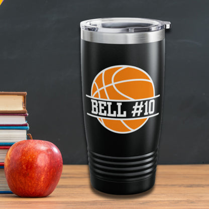 Custom Basketball Tumbler, Personalized Ringneck Tumbler, Basketball Gift, Water Bottle, Gift for Basketball Player, Basketball Coach Gift