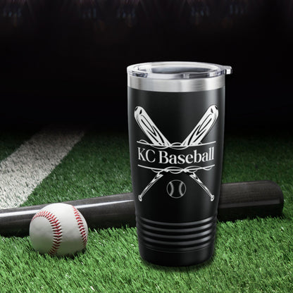 Custom Baseball Tumbler, Personalized Ringneck Tumbler, Baseball Gift, Baseball Water Bottle, Gift for Baseball Player, Baseball Coach Gift