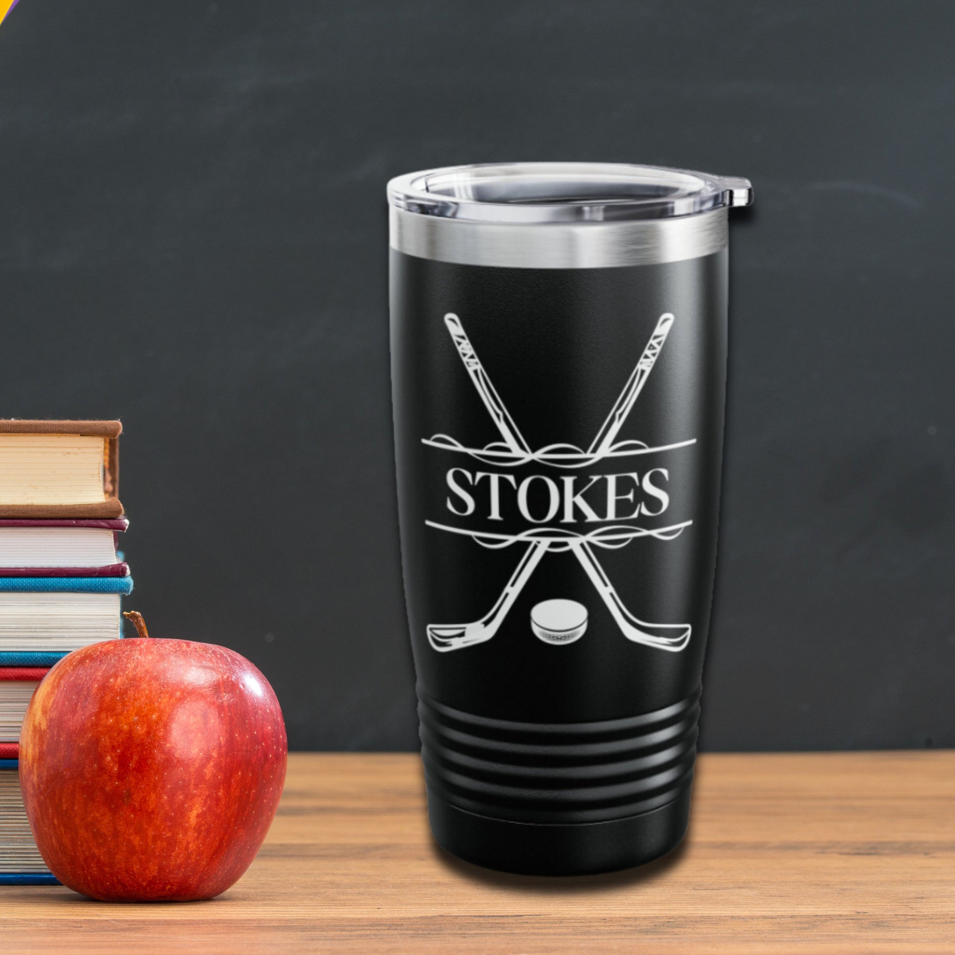Custom Hockey Tumbler, Personalized Ringneck Tumbler, Hockey Gift, Hockey Water Bottle, Gift for Hockey Player, Hockey Coach Gift, Dad Gift