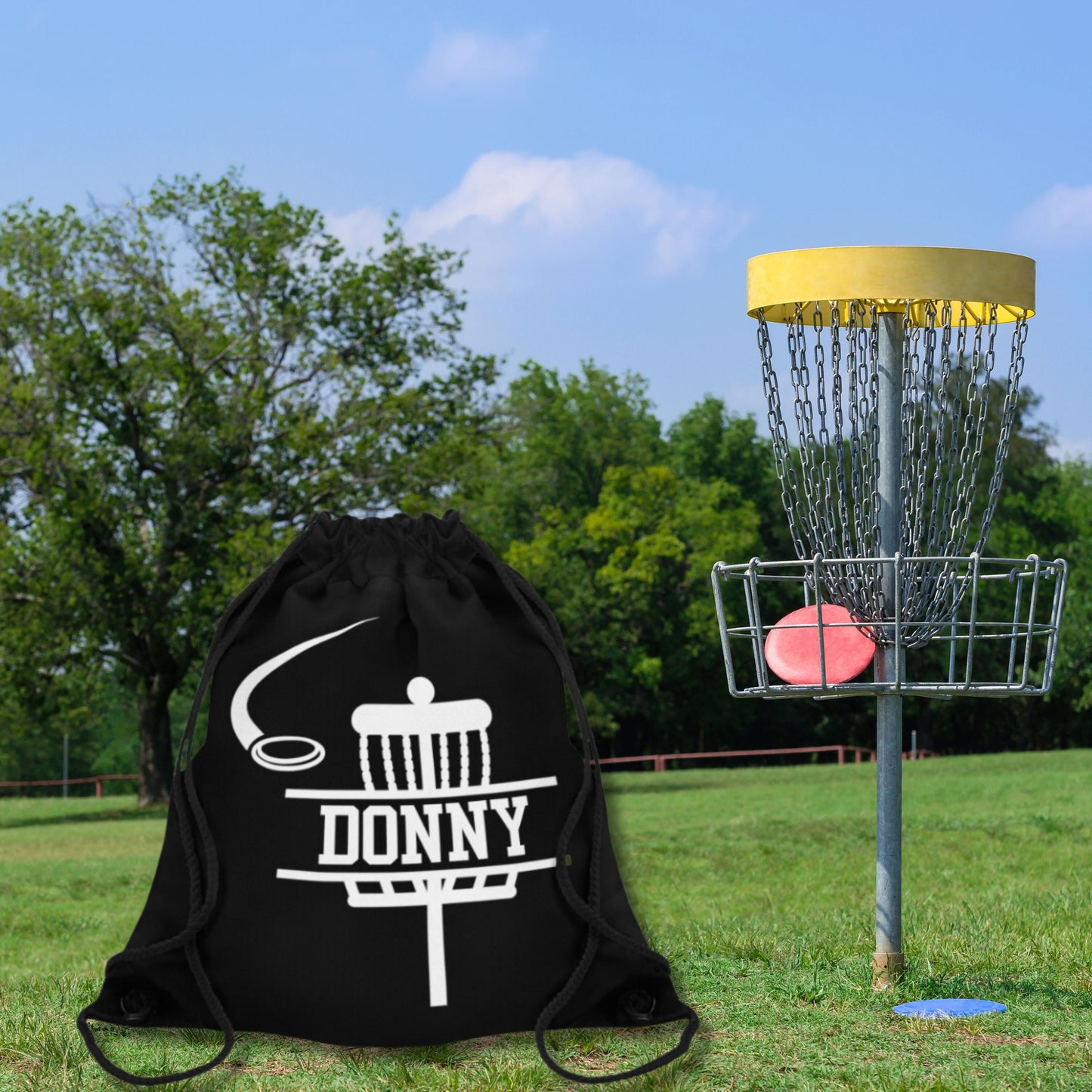 Custom Disc Golf Bag, Personalized Drawstring Disc Golf Bag, Lightweight Disc Golf Bag, Gift for Disc Golf Player, Disc Golf Coach Gift