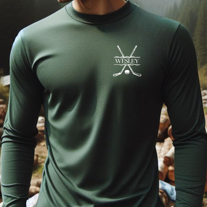 Custom Long Sleeve Hockey Shirt, Personalized Hockey Tshirt, Dry Fit Tee, Great Hockey Coach Gift, Hockey T-shirt Gift, Hockey Team Shirt