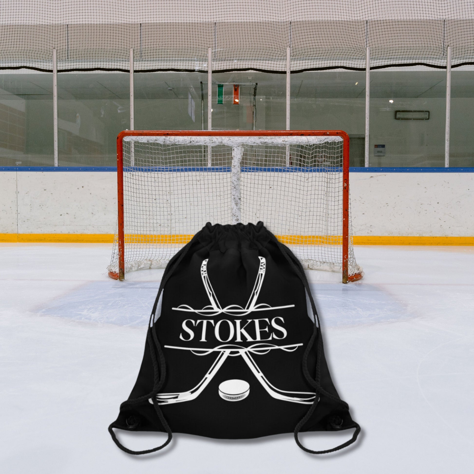 Custom Hockey Bag, Personalized Drawstring Hockey Bag, Lightweight Hockey Bag, Gift for Hockey Player, Hockey Coach Gift, Men's Hockey Gift