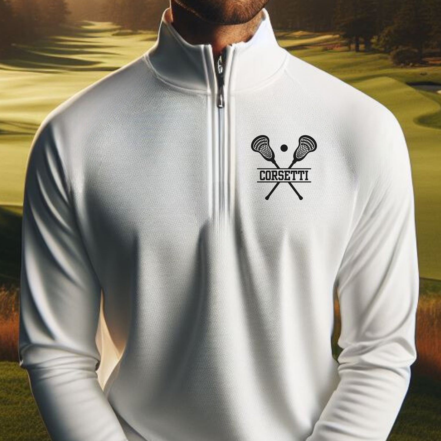 Personalized Lightweight Lacrosse Sweatshirt, Quarter Zip Pullover Sweater, Custom Lacrosse Gift, Lacrosse Team Gift, Lacrosse Coach Gift