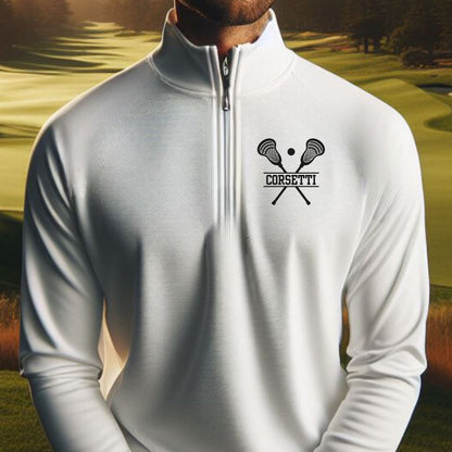 Personalized Lightweight Lacrosse Sweatshirt, Quarter Zip Pullover Sweater, Custom Lacrosse Gift, Lacrosse Team Gift, Lacrosse Coach Gift
