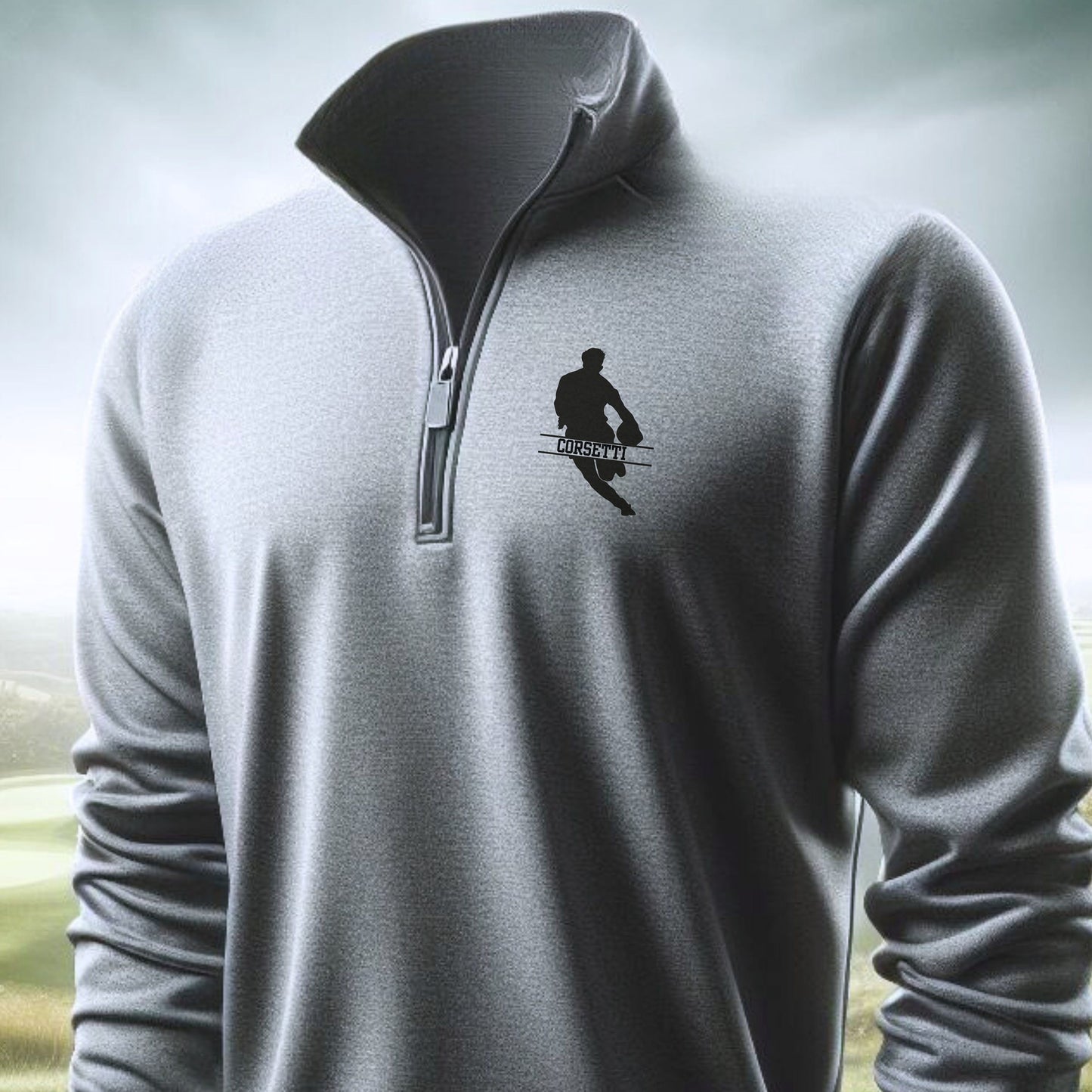 Personalized Lightweight Rugby Sweatshirt, Quarter Zip Pullover Sweater, Custom Rugby Gift, Rugby Team Gift, Rugby Coach Gift, Rugby Gift