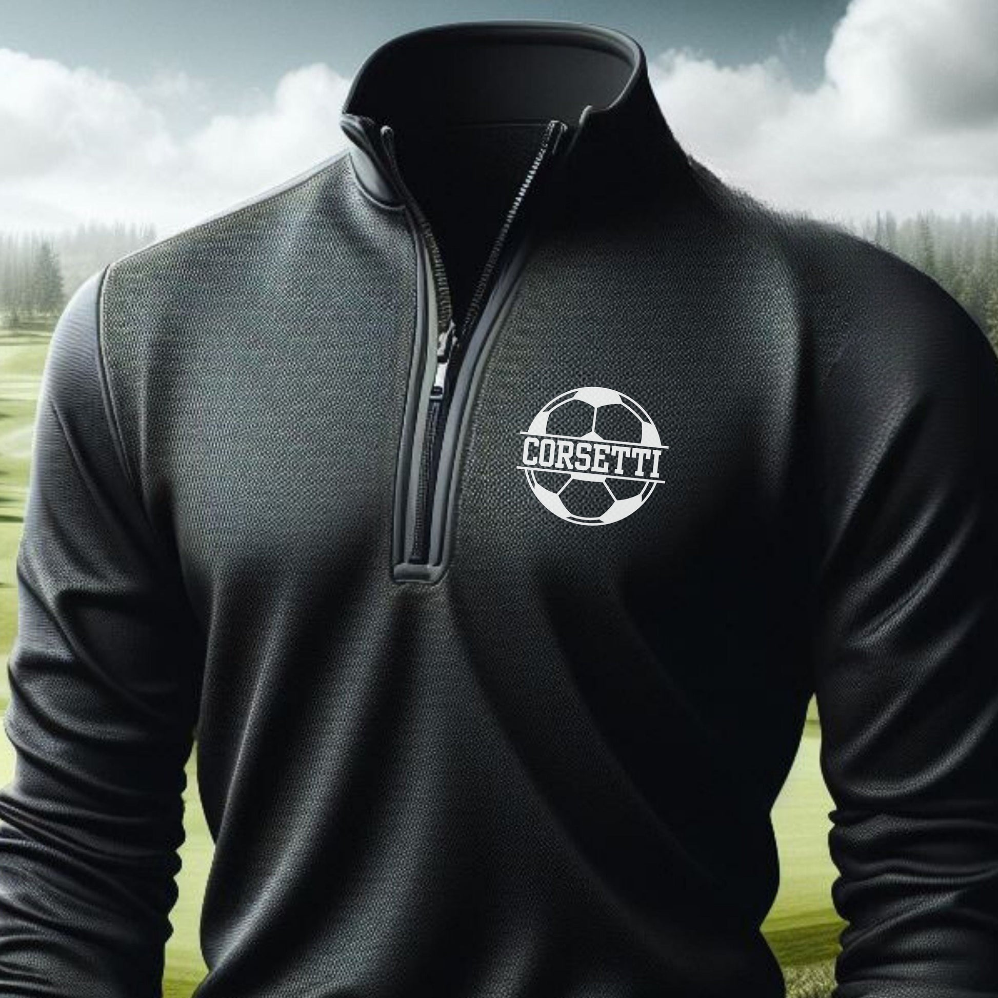Personalized Lightweight Soccer Sweatshirt, Quarter Zip Pullover Sweater, Custom Soccer Gift, Soccer Team Gift, Perfect Soccer Coach Gift