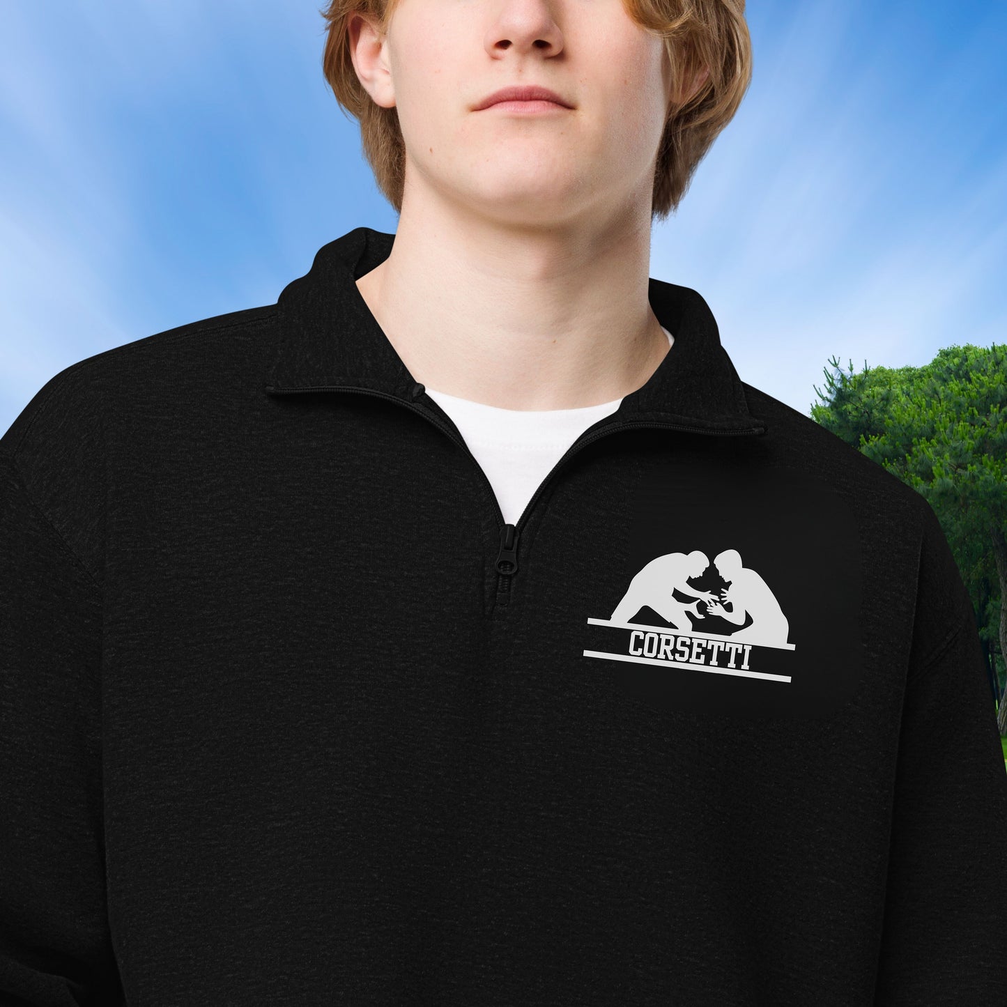 Personalized Fleece Wrestling Quarter-Zip, Pullover Sweater, Custom Wrestling Gift, Wrestling Team Gift, Wrestling Coach Gift, Gift for Son