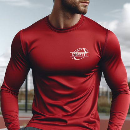 Custom Long Sleeve Football Shirt, Personalized Football Tshirt, Dry Fit Customized Tee, Football Gift, Under Shirt, Football Coach GIft