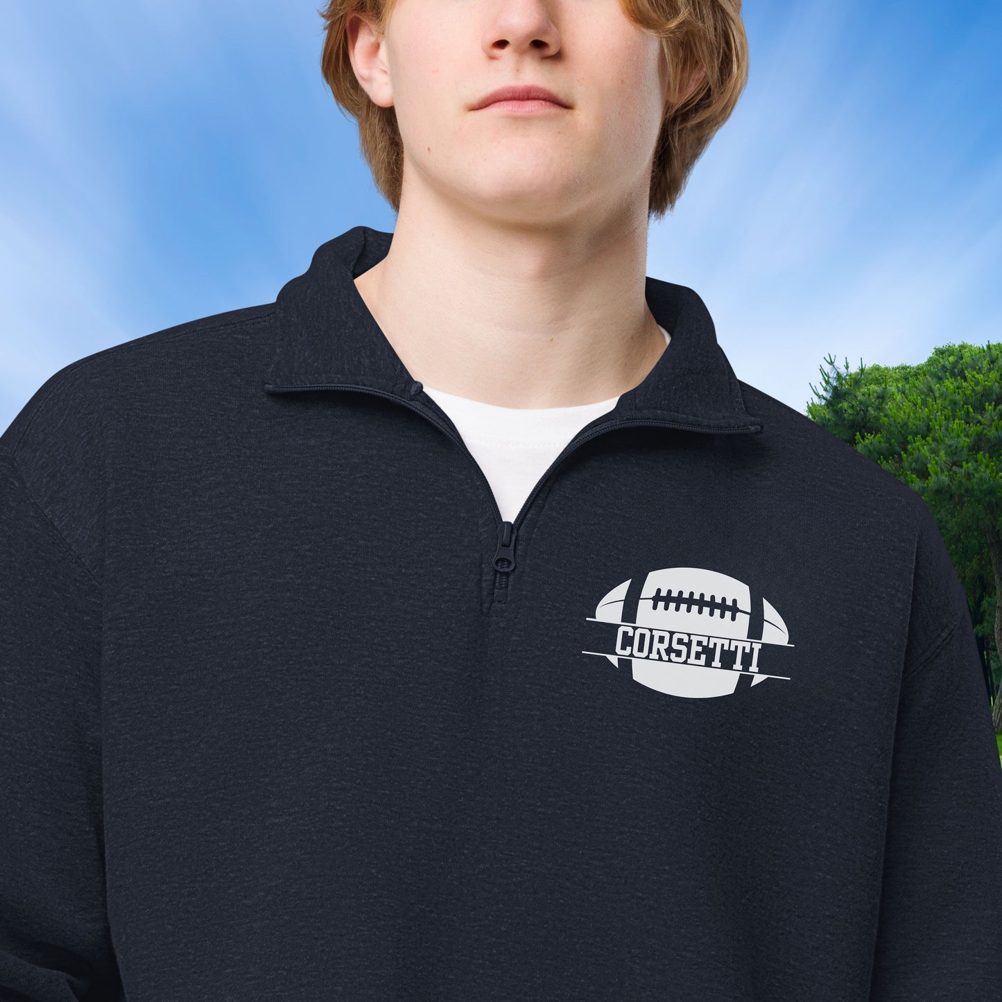 Personalized Fleece Football Quarter-Zip, Pullover Sweater, Custom Football Gift, Football Team Gift, Football Coach Gift, Gift for Son