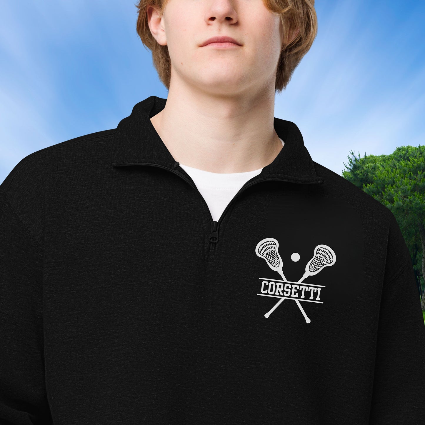 Personalized Fleece Lacrosse Quarter-Zip, Pullover Sweater, Custom Lacrosse Gift, Lacrosse Team Gift, Lacrosse Coach Gift, Gift for Son