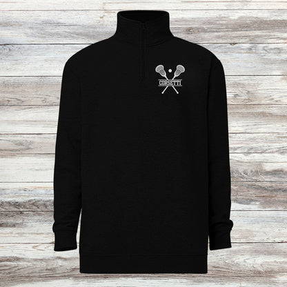 Personalized Fleece Lacrosse Quarter-Zip, Pullover Sweater, Custom Lacrosse Gift, Lacrosse Team Gift, Lacrosse Coach Gift, Gift for Son
