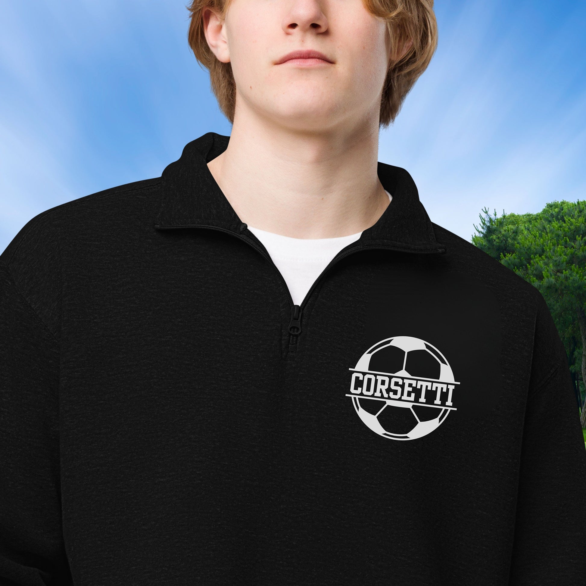 Personalized Fleece Soccer Quarter-Zip, Pullover Sweater, Custom Soccer Gift, Soccer Team Gift, Soccer Coach Gift, Soccer Player Gift Ideas