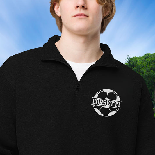 Personalized Fleece Soccer Quarter-Zip, Pullover Sweater, Custom Soccer Gift, Soccer Team Gift, Soccer Coach Gift, Soccer Player Gift Ideas
