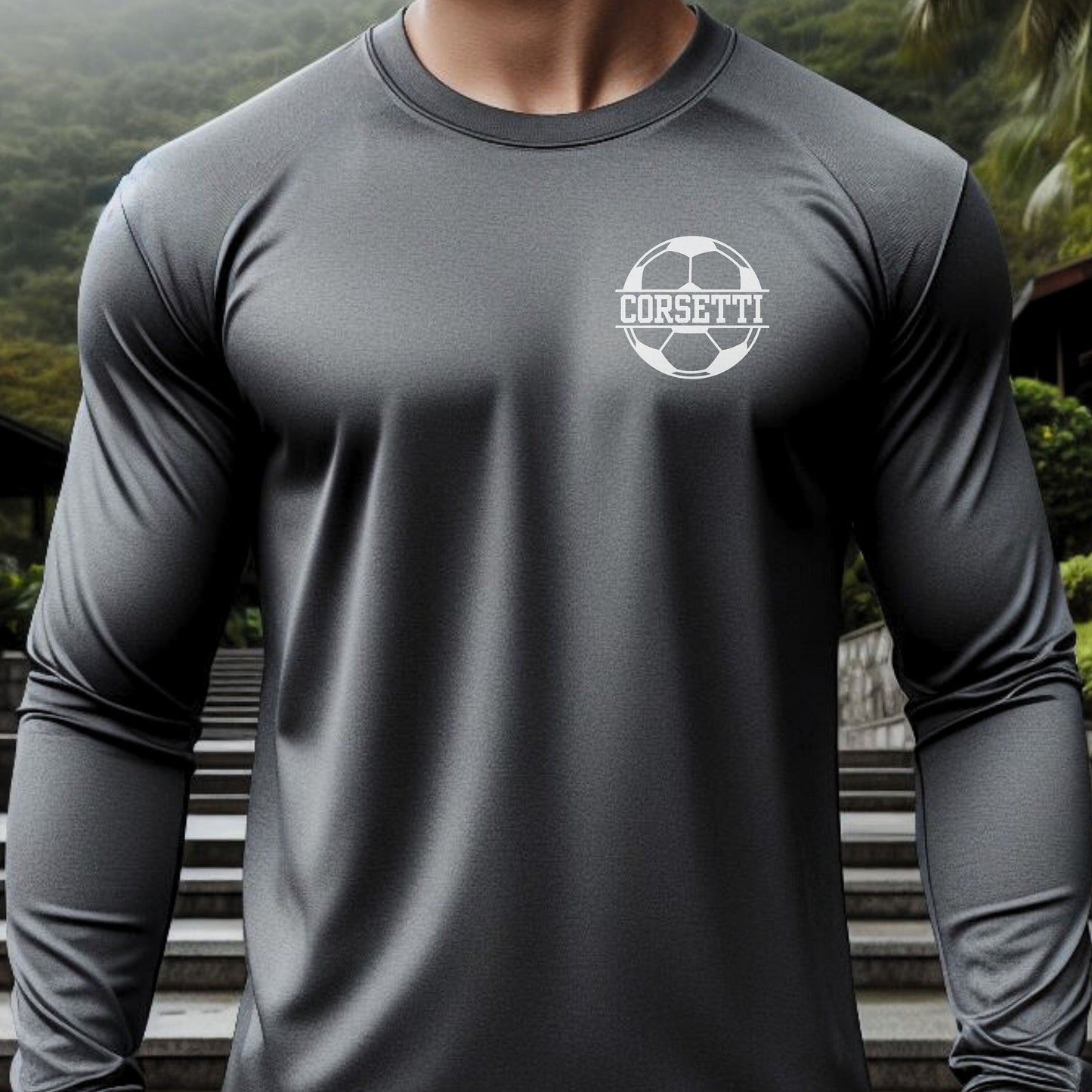 Custom Long Sleeve Soccer Shirt, Personalized Soccer Tshirt, Dry Fit Customized Tee, Gift for Soccer Player, Soccer Team Gift, Soccer Coach