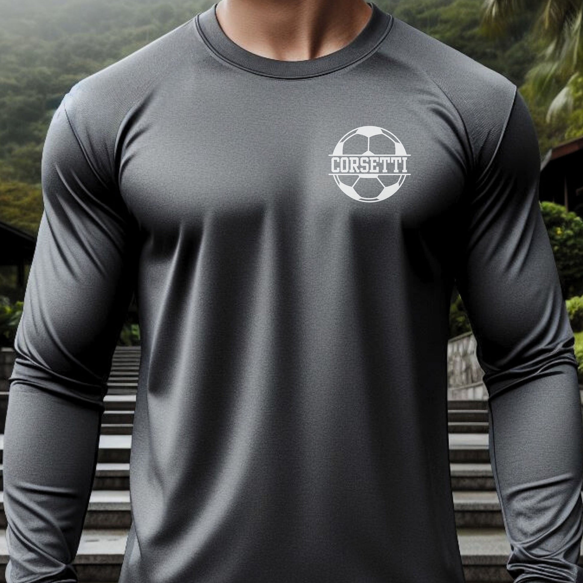 Custom Long Sleeve Soccer Shirt, Personalized Soccer Tshirt, Dry Fit Customized Tee, Gift for Soccer Player, Soccer Team Gift, Soccer Coach