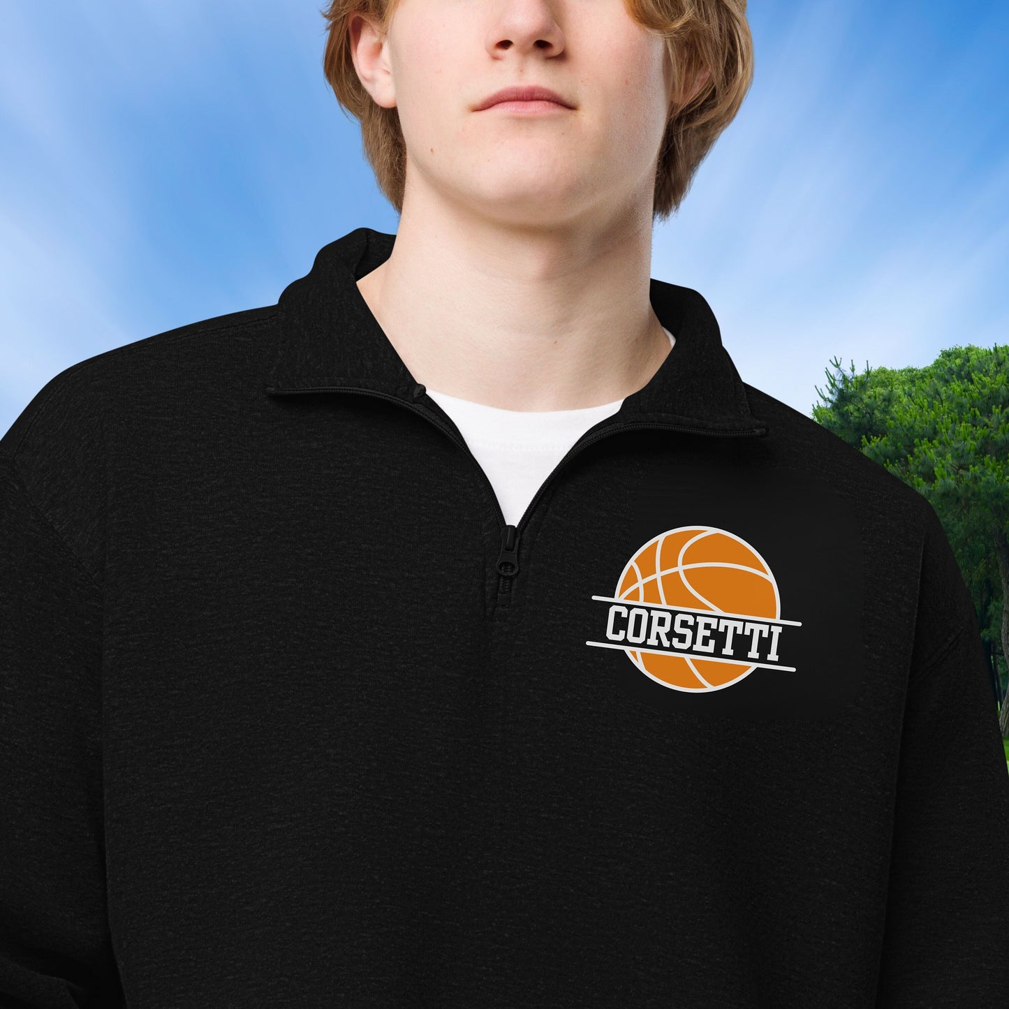 Personalized Fleece Basketball Quarter-Zip, Pullover Sweater, Custom Basketball Gift, Basketball Team Basketball Coach Gift, Gift for Dad