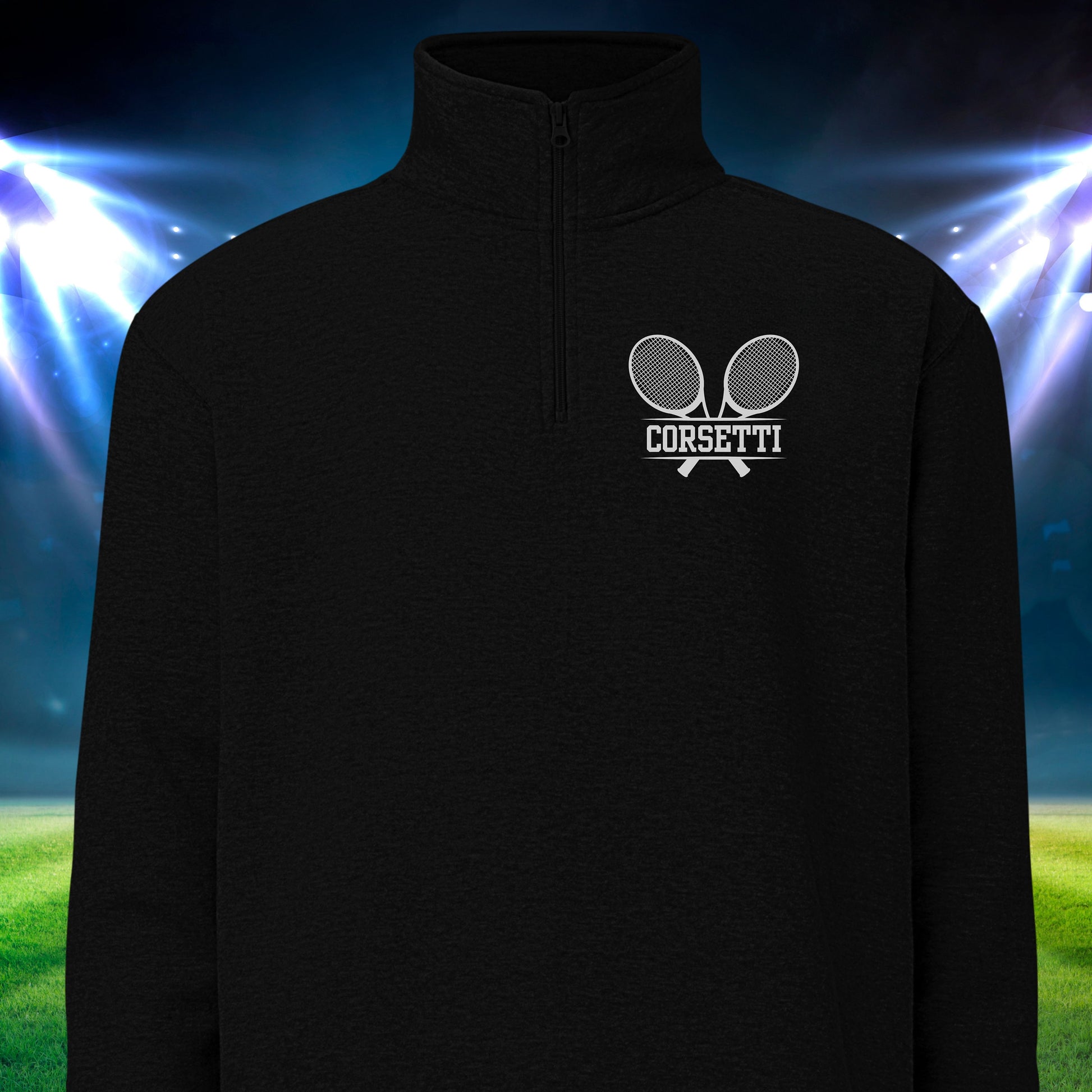 Women's Personalized Fleece Tennis Quarter-Zip, Quarter Zip Pullover Sweater, Custom Tennis Gift, Tennis Coach Gift, Tennis Team Gift