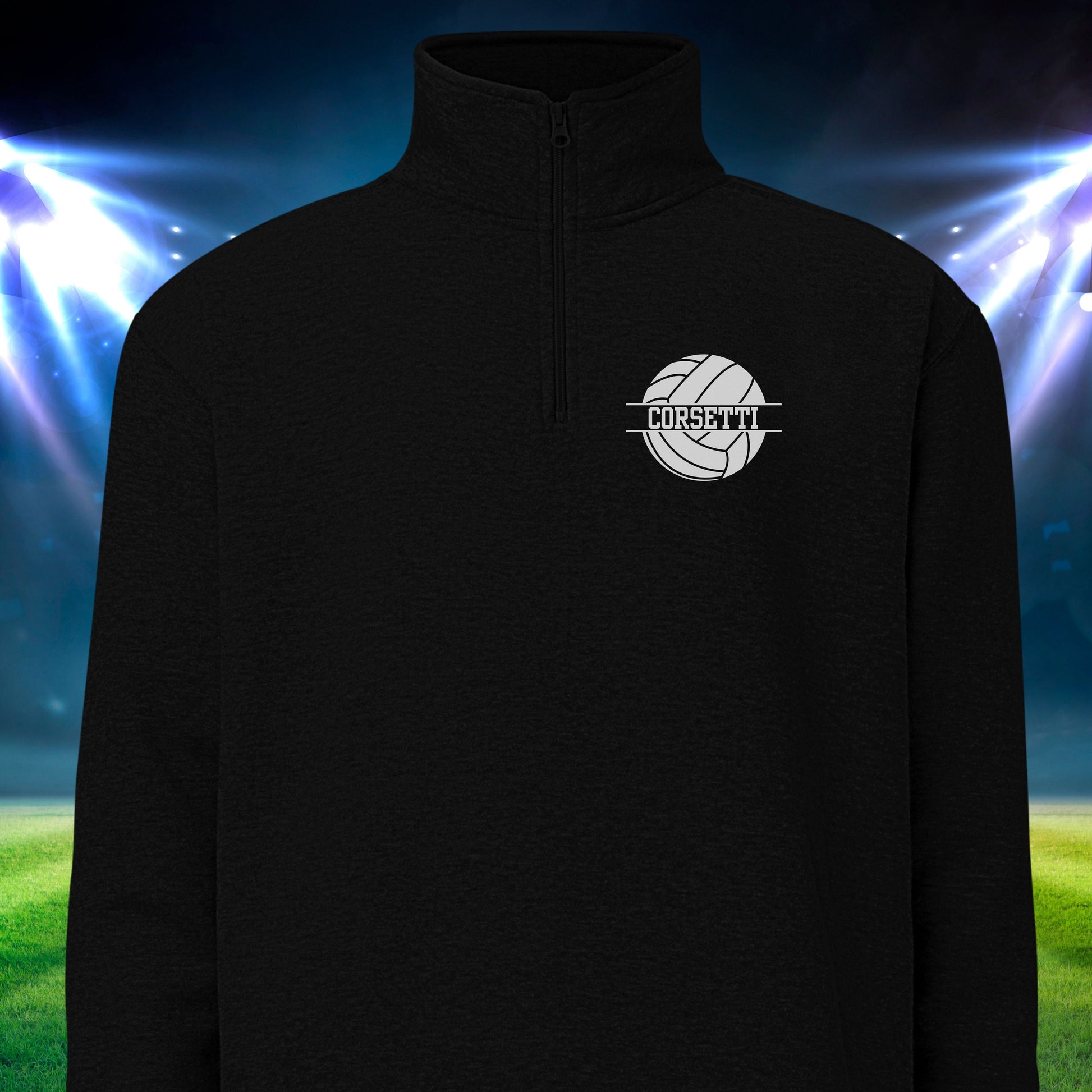 Women's Personalized Fleece Volleyball Quarter-Zip, Pullover Sweater, Custom Volleyball Gift, Volleyball Team, Great Volleyball Coach Gift