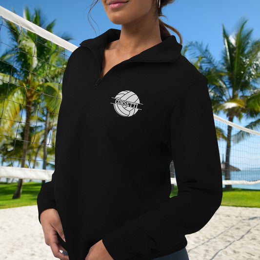 Women's Personalized Fleece Volleyball Quarter-Zip, Pullover Sweater, Custom Volleyball Gift, Volleyball Team, Great Volleyball Coach Gift