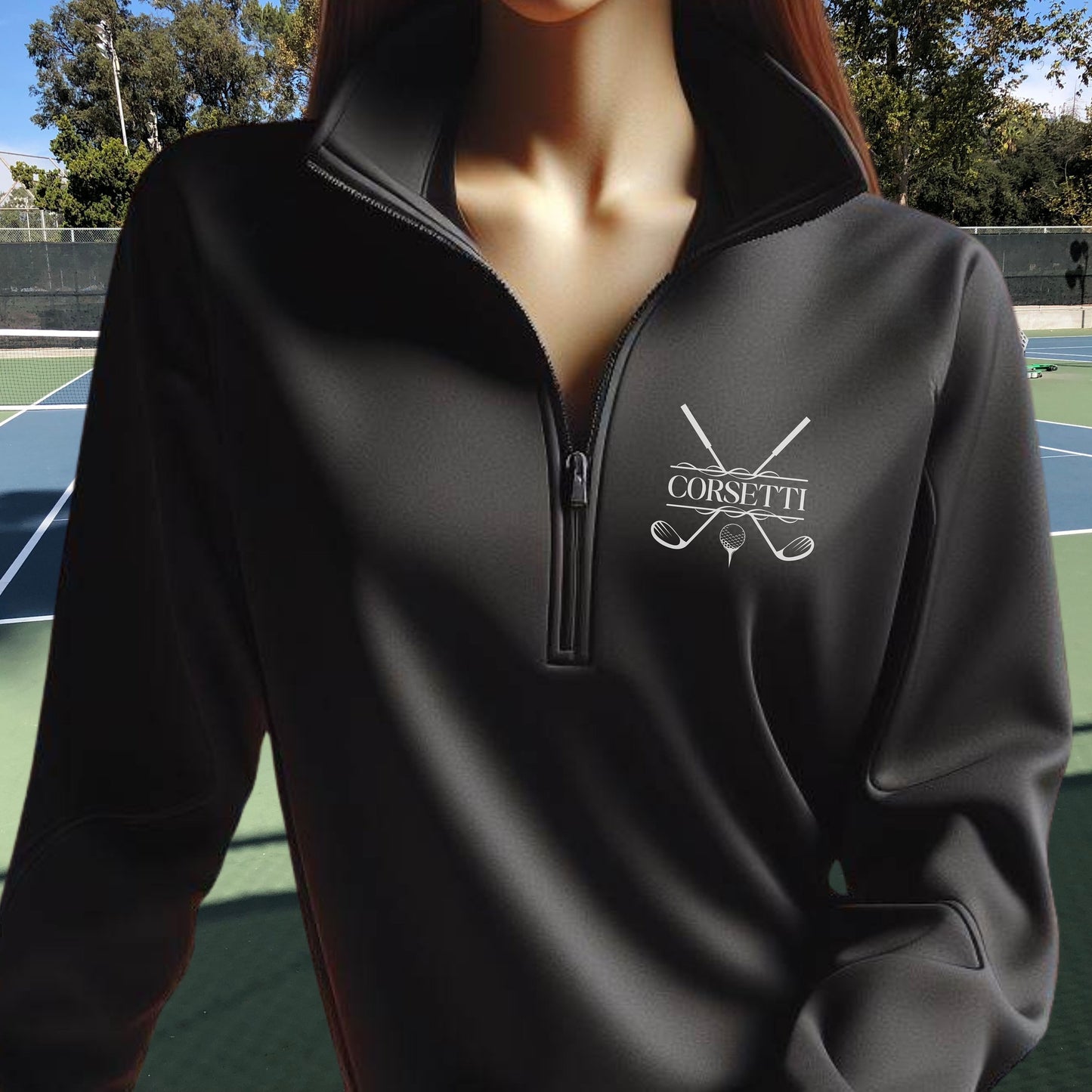 Women's Personalized Lightweight Golf Sweatshirt, Quarter Zip Pullover Sweater, Custom Golf Gift, Golf Team Sweater, Golf Coach Gift, Golfer