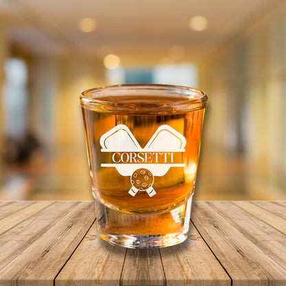Personalized Pickleball Shot Glass, Custom Pickleball Glass, Pickleball Team Gift, Pickleball Lover Gift, Gift for Dad, Gift for Grandfather