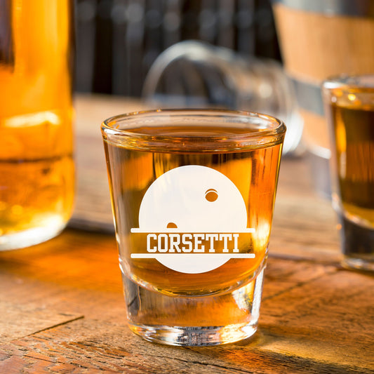 Personalized Bowling Shot Glass, Custom Bowling Glass, Bowling Gifts for Men, Gift for Bowler, Gift for Dad, Bowling Team Gift, Bowling Gift