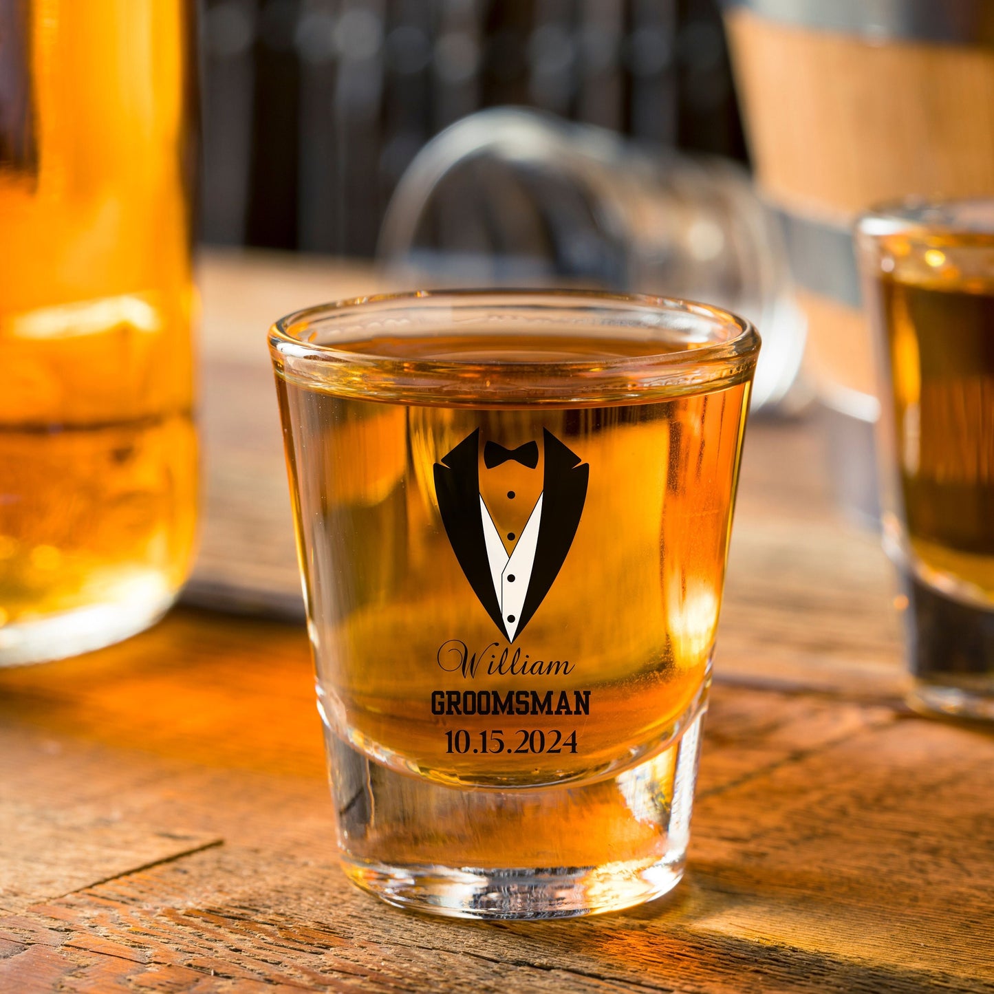 Personalized Wedding Shot Glass, Custom Wedding Shot Glass, Gift for Groom, Groomsman Proposal Gift, Wedding Gift, Bachelor Party Gift