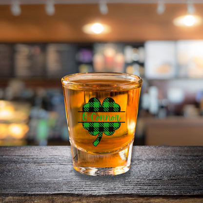 Shamrock Custom Shot Glass, Clover Personalized Shot Glass, St Patrick's Day Shot Glass, Irish Shot Glass, Saint Patrick's Day, Irish Gift