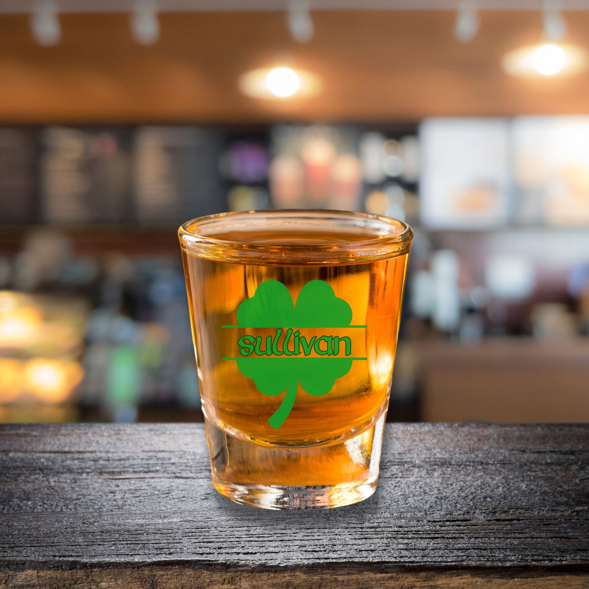 Shamrock Custom Shot Glass, Clover Personalized Shot Glass, St Patrick's Day Shot Glass, Irish Shot Glass, Saint Patrick's Day, Irish Gift