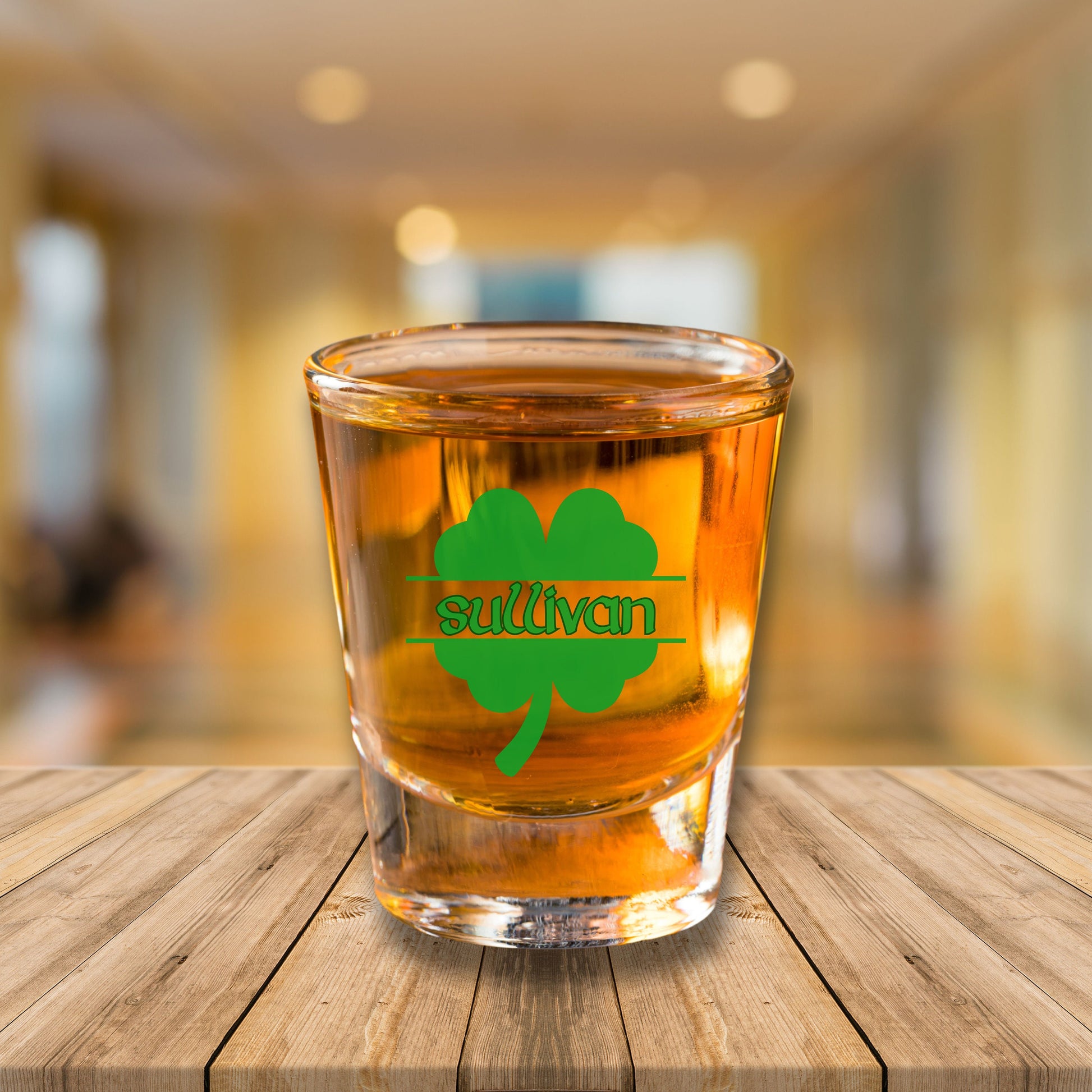 Shamrock Custom Shot Glass, Clover Personalized Shot Glass, St Patrick's Day Shot Glass, Irish Shot Glass, Saint Patrick's Day, Irish Gift