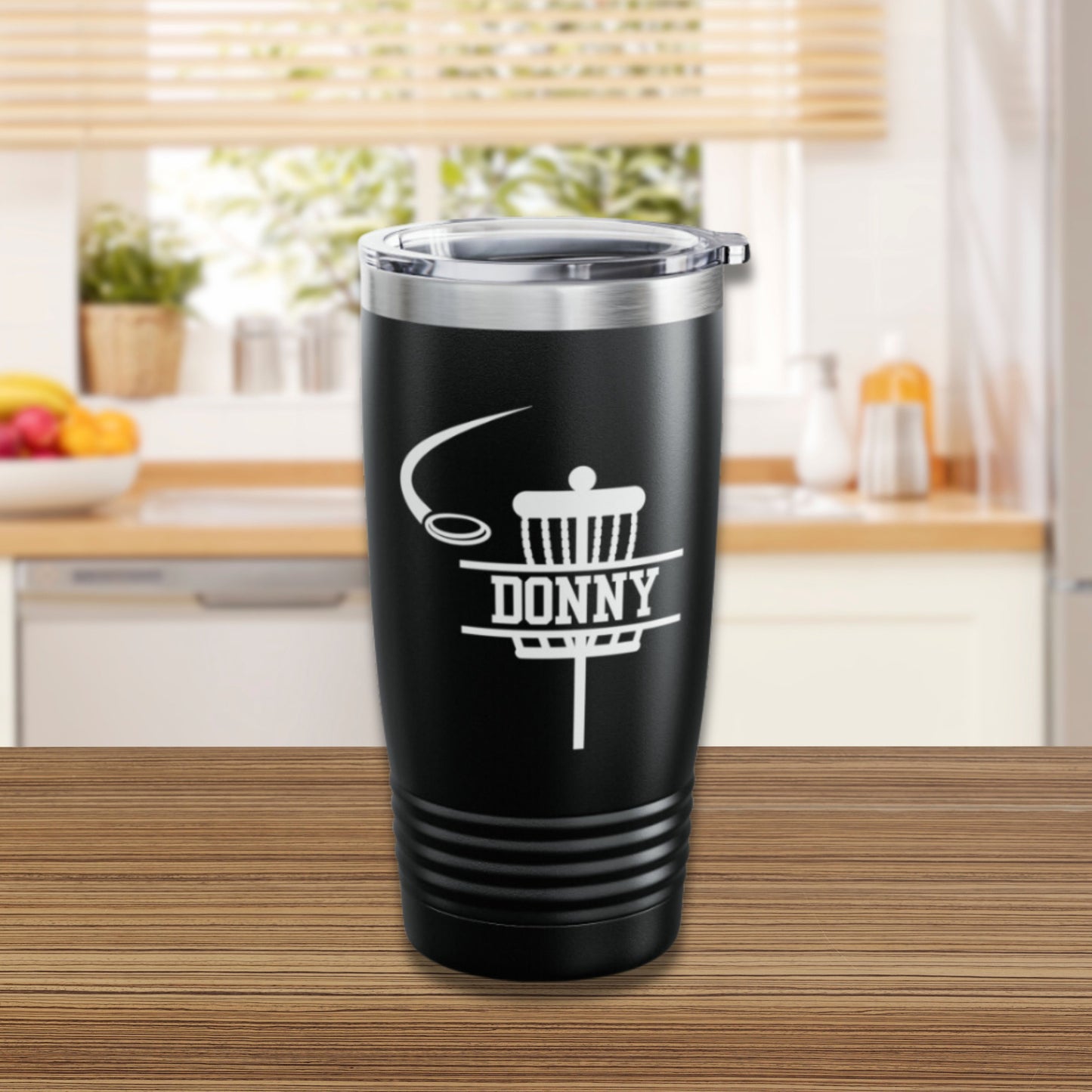 Custom Disc Golf Tumbler, Personalized Ringneck Tumbler, Disc Golf Gift, Disc Golf Water Bottle, Monogram 20oz Canteen, Disc Golfer Gift