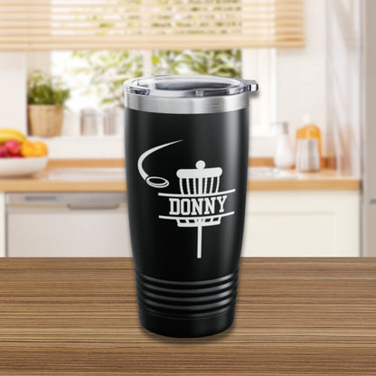 Custom Disc Golf Tumbler, Personalized Ringneck Tumbler, Disc Golf Gift, Disc Golf Water Bottle, Monogram 20oz Canteen, Disc Golfer Gift