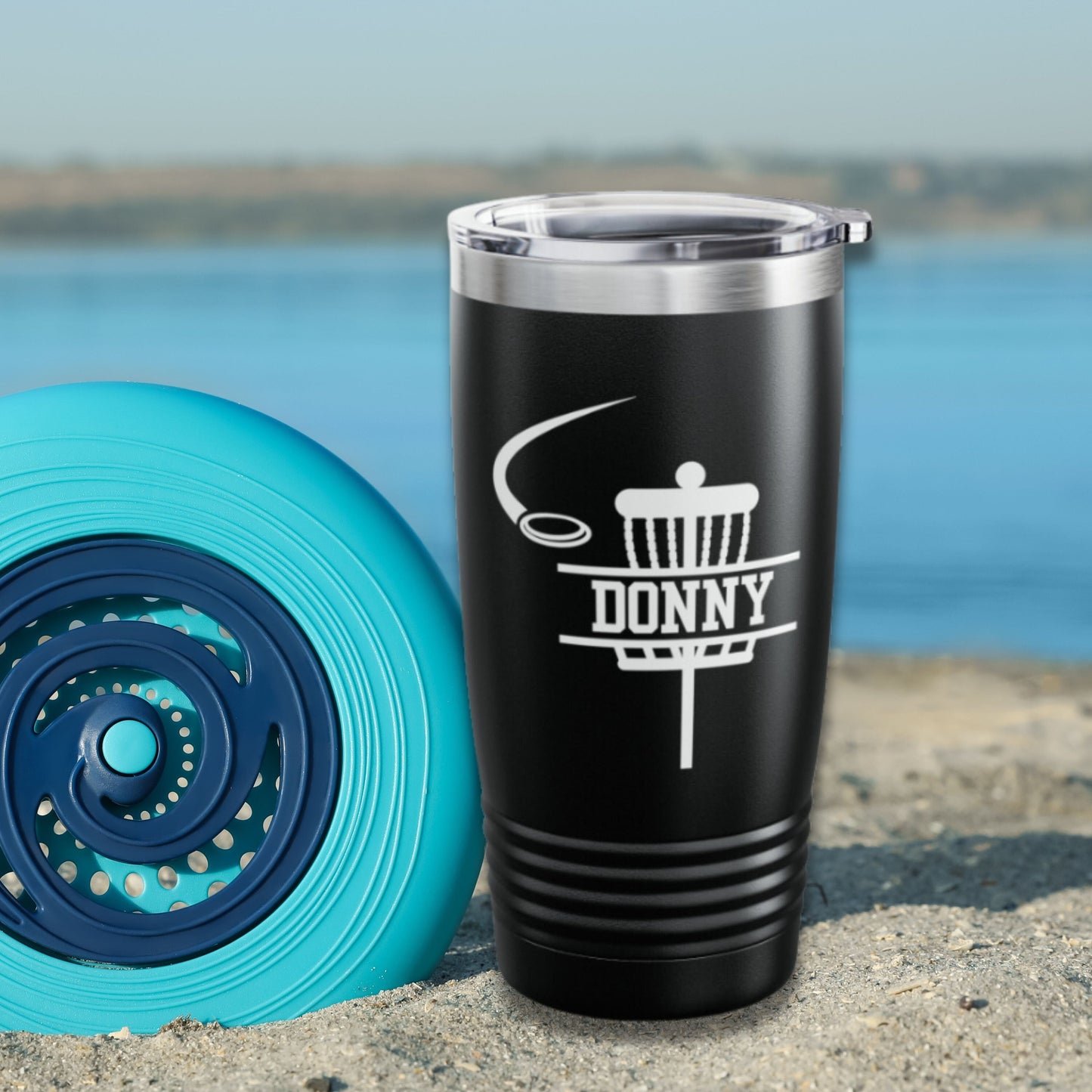 Custom Disc Golf Tumbler, Personalized Ringneck Tumbler, Disc Golf Gift, Disc Golf Water Bottle, Monogram 20oz Canteen, Disc Golfer Gift